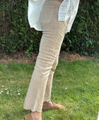Jeans flare beige brodé