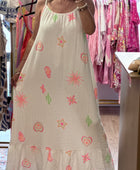 Robe à bretelles assez longue blanche