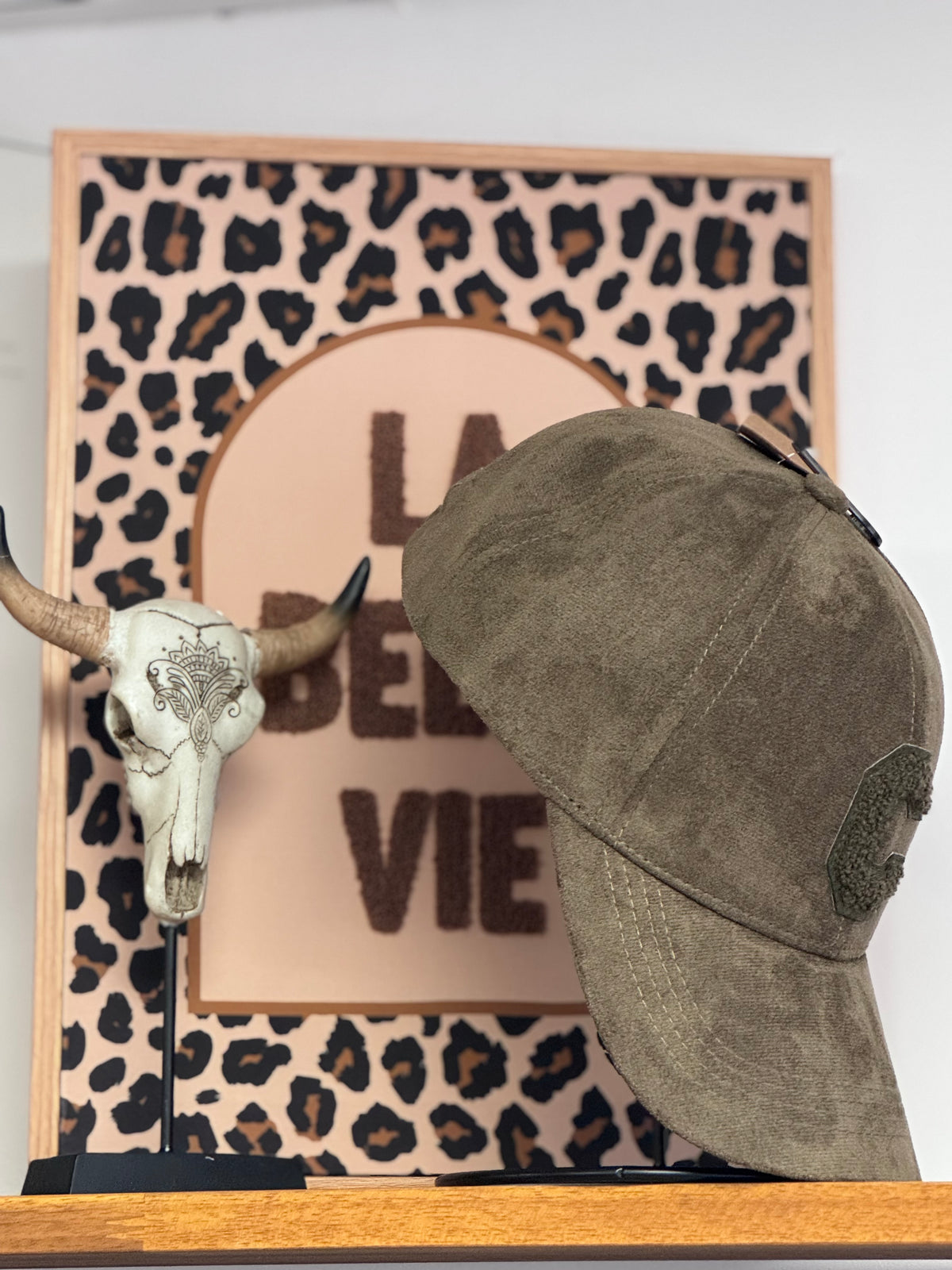 Casquette suédine kaki
