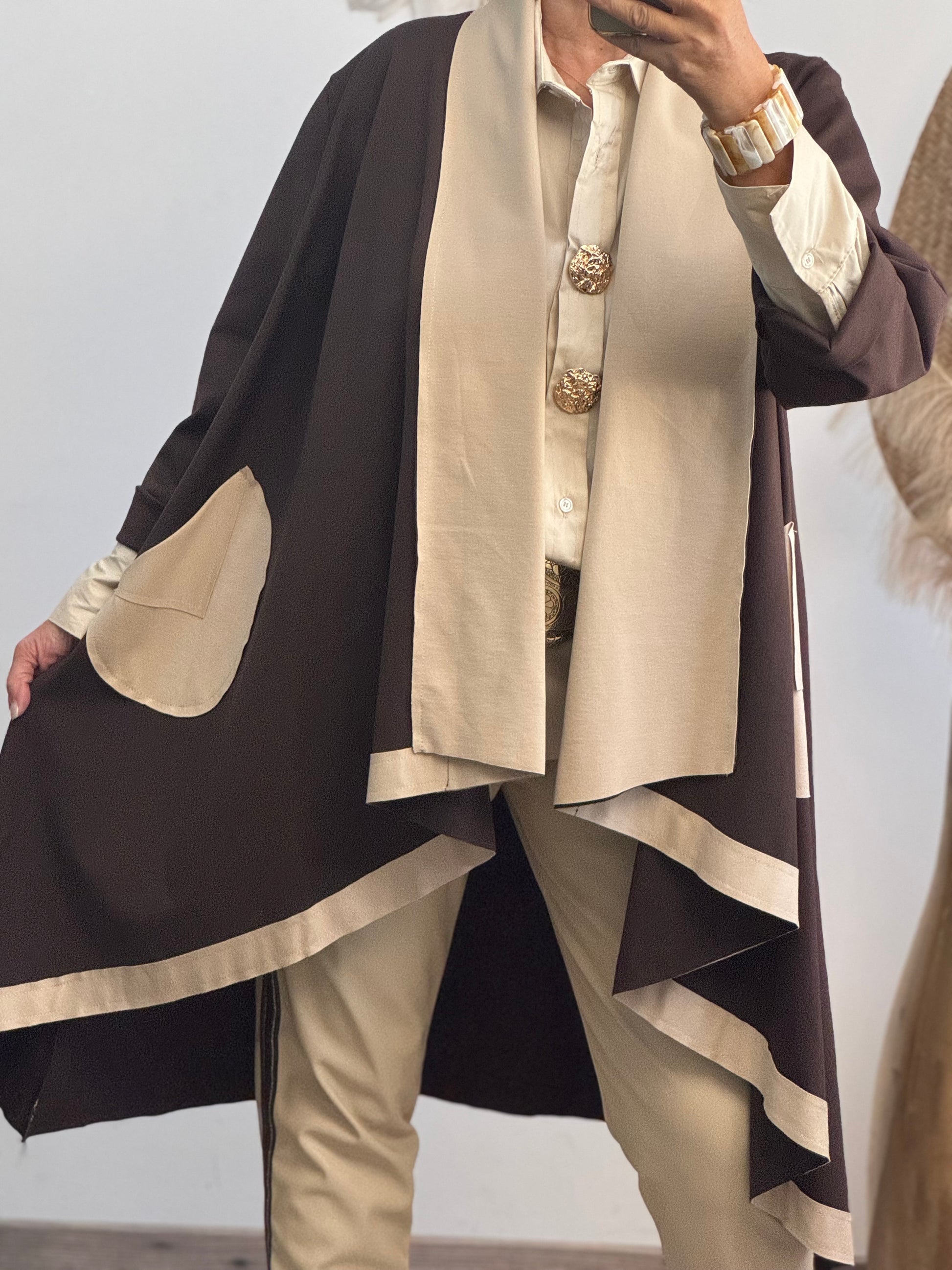 Manteau Félix beige et marron
