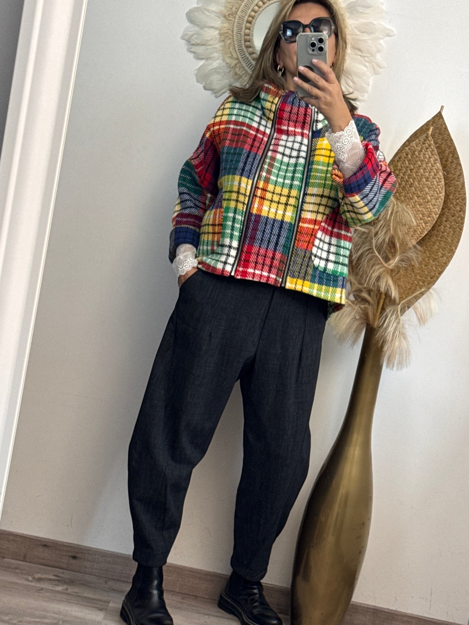 Pantalon noir chiné