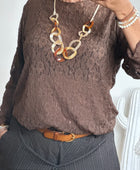 Top dentelle marron TU 40/48