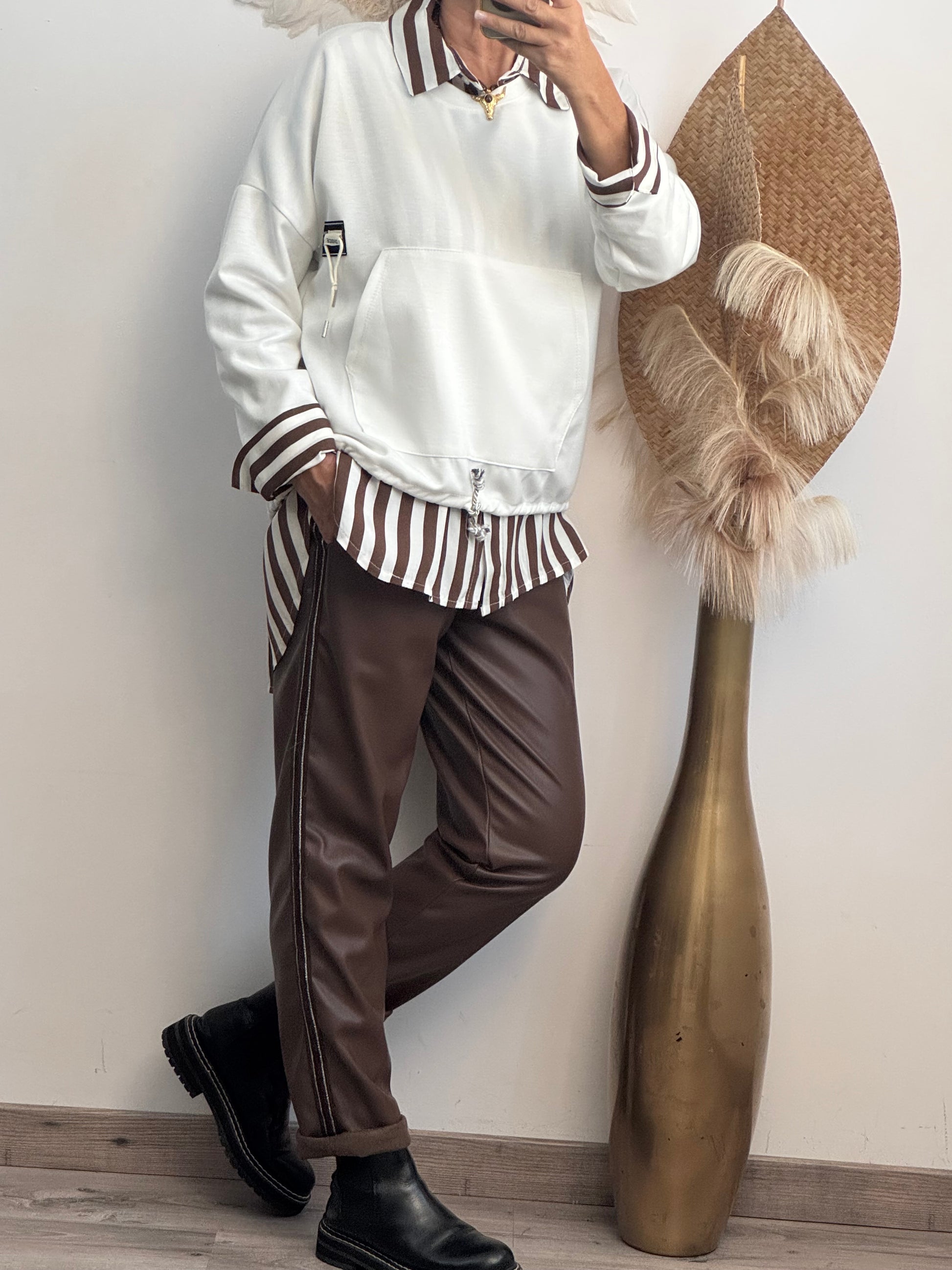 Sweat-shirt blanc Mael