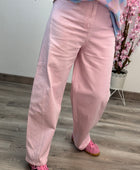 Jeans balloon rose pâle