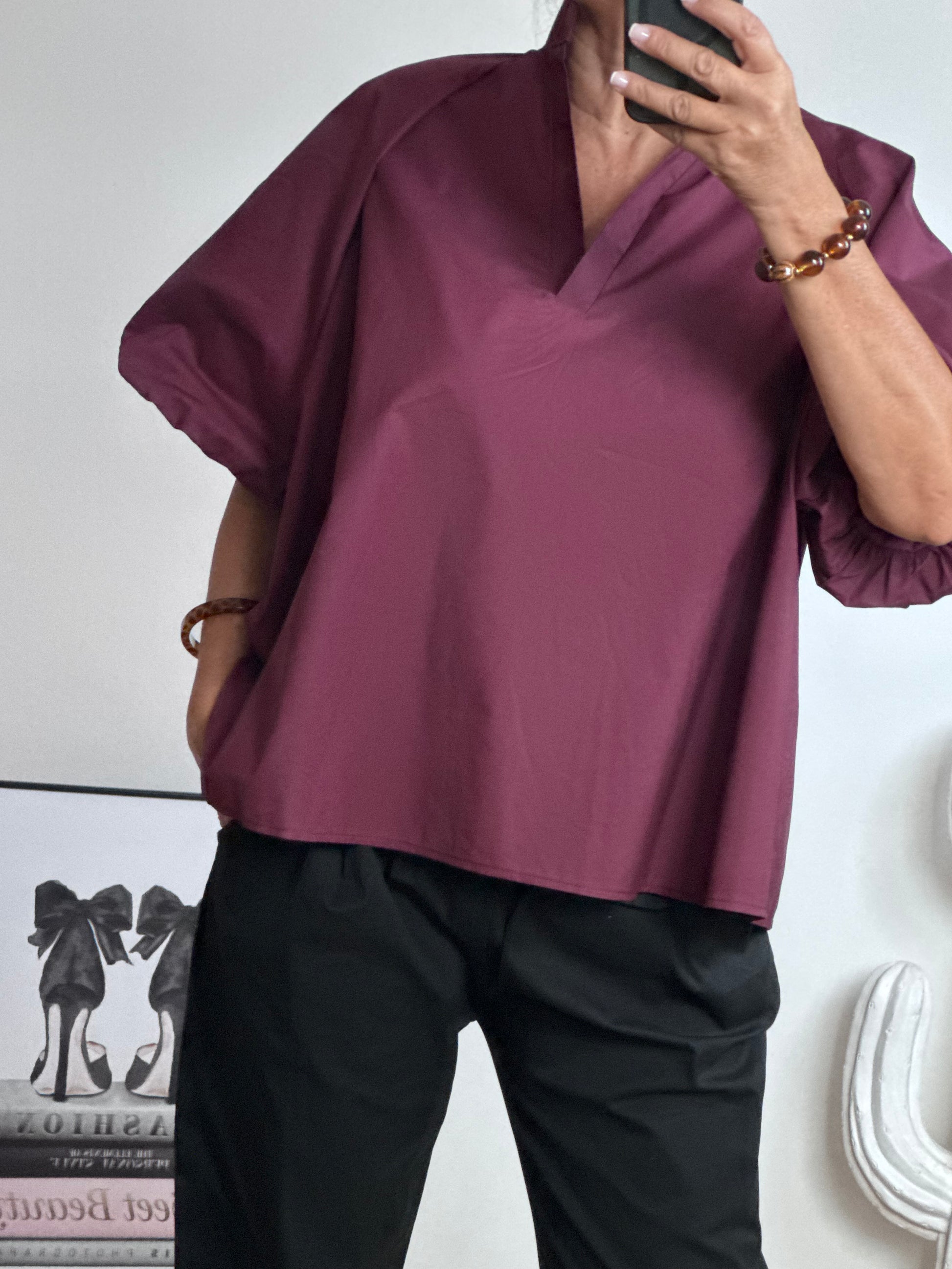 Blouse Yuna lie de vin TU 42/50
