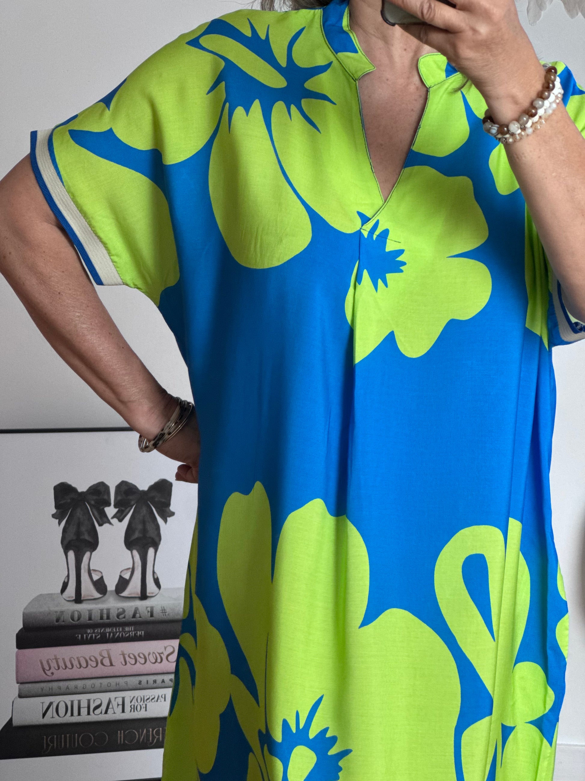 Robe floral bleu/ vert TU 40/48
