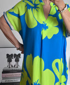 Robe floral bleu/ vert TU 40/48