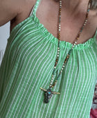 Robe d’été coton tissé verte