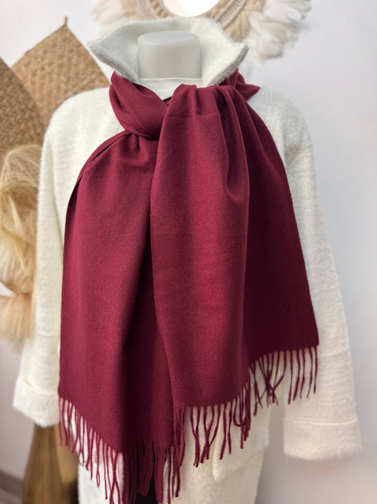 Écharpe cashmere Bordeaux