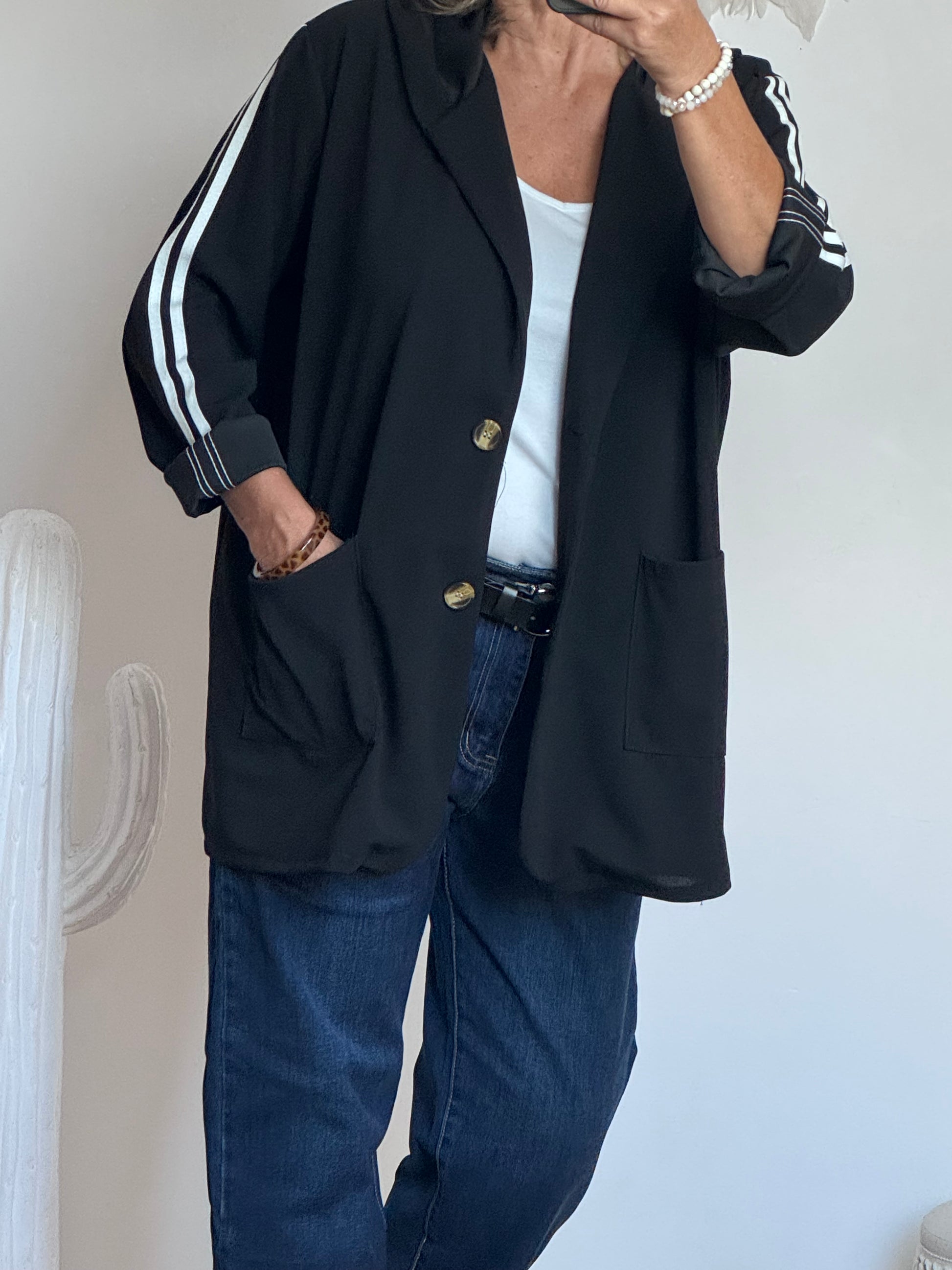 Veste casuel noir jolie forme