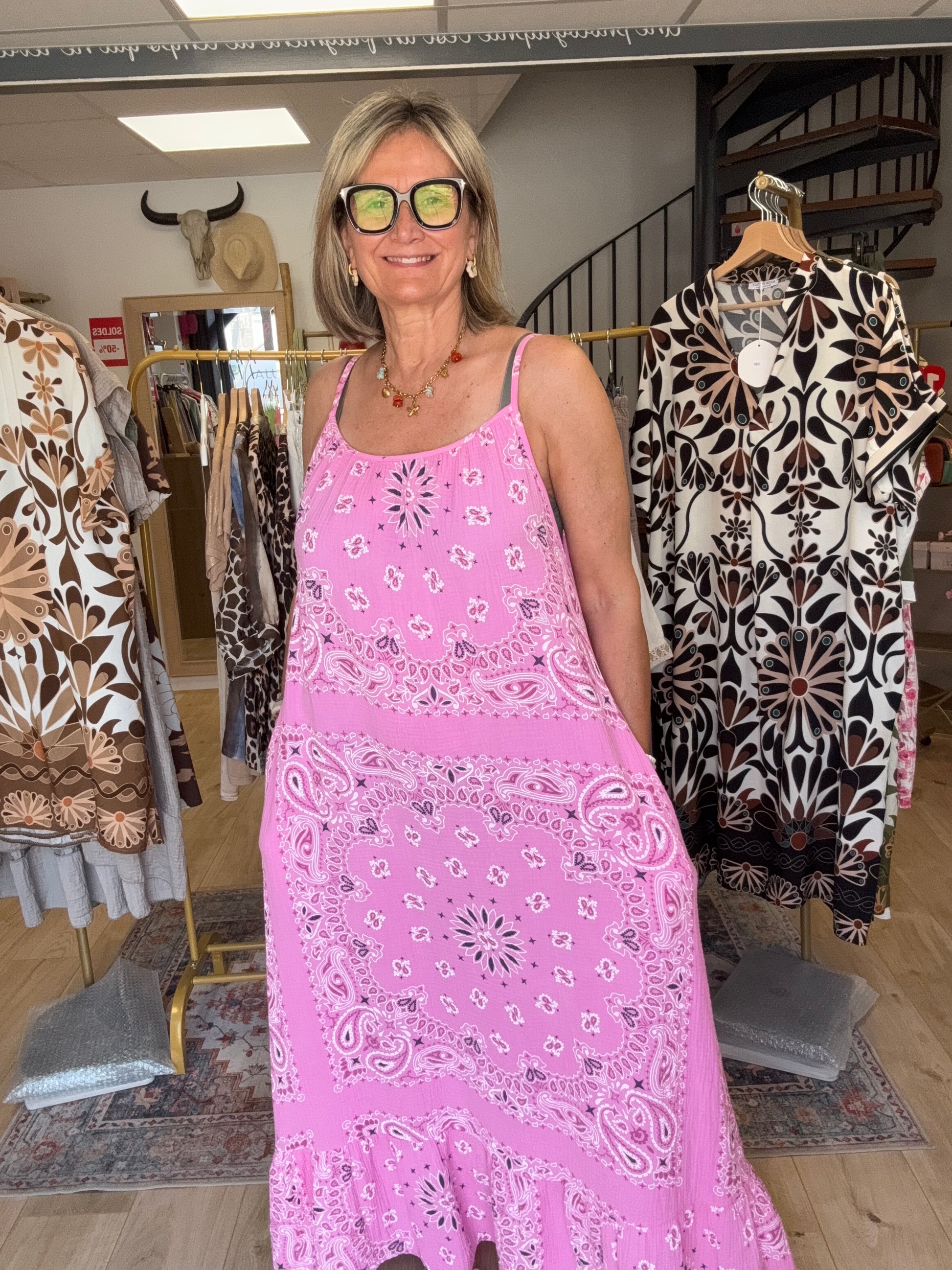 Robe bandana rose