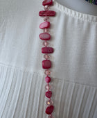 Collier perles roses/ fuchsia
