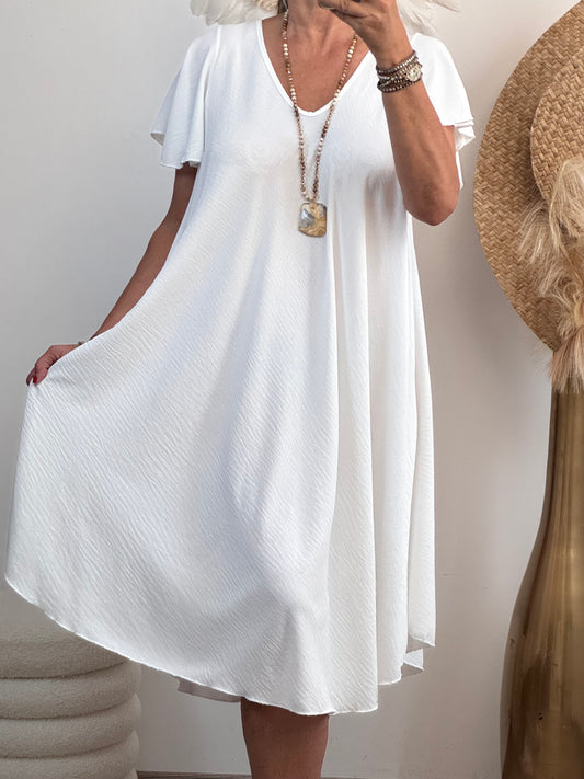 Robe d’été évasée blanche TU 40/48