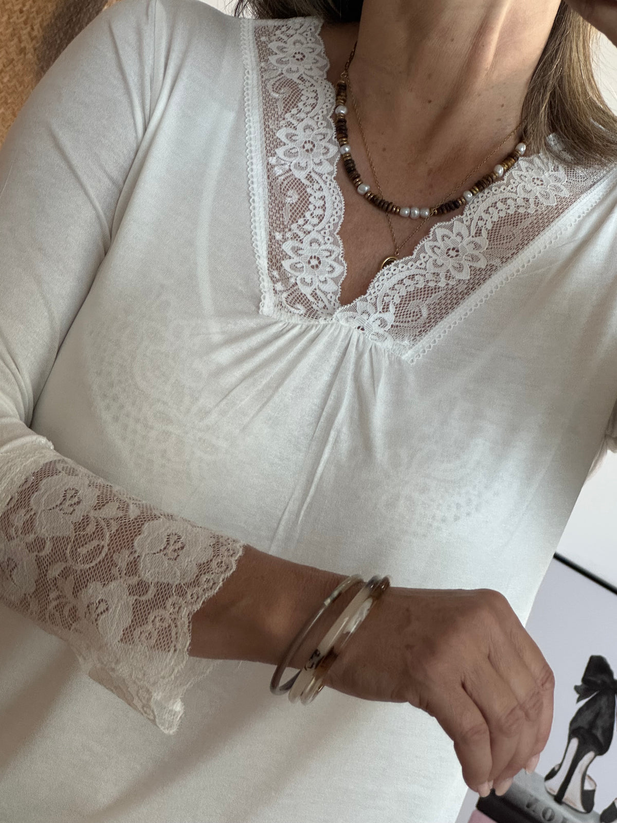 Top dentelle blanc