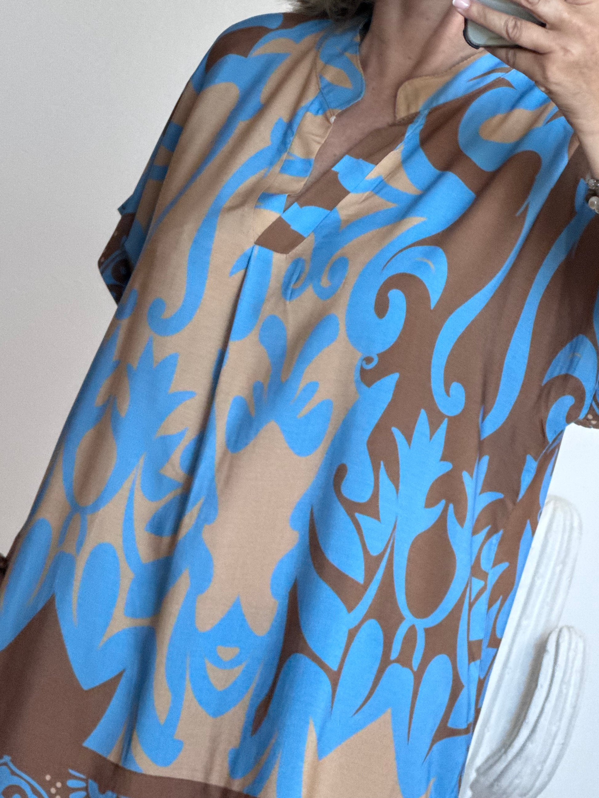 Robe Elisa camel/bleu