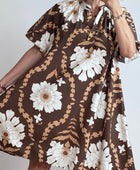Robe Chloé évasée marron