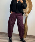 Pantalon barrel lie de vin