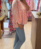 Blouse Léo Lila et corail