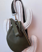 Sac banane cuir kaki +2 sangles