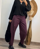 Pantalon barrel lie de vin