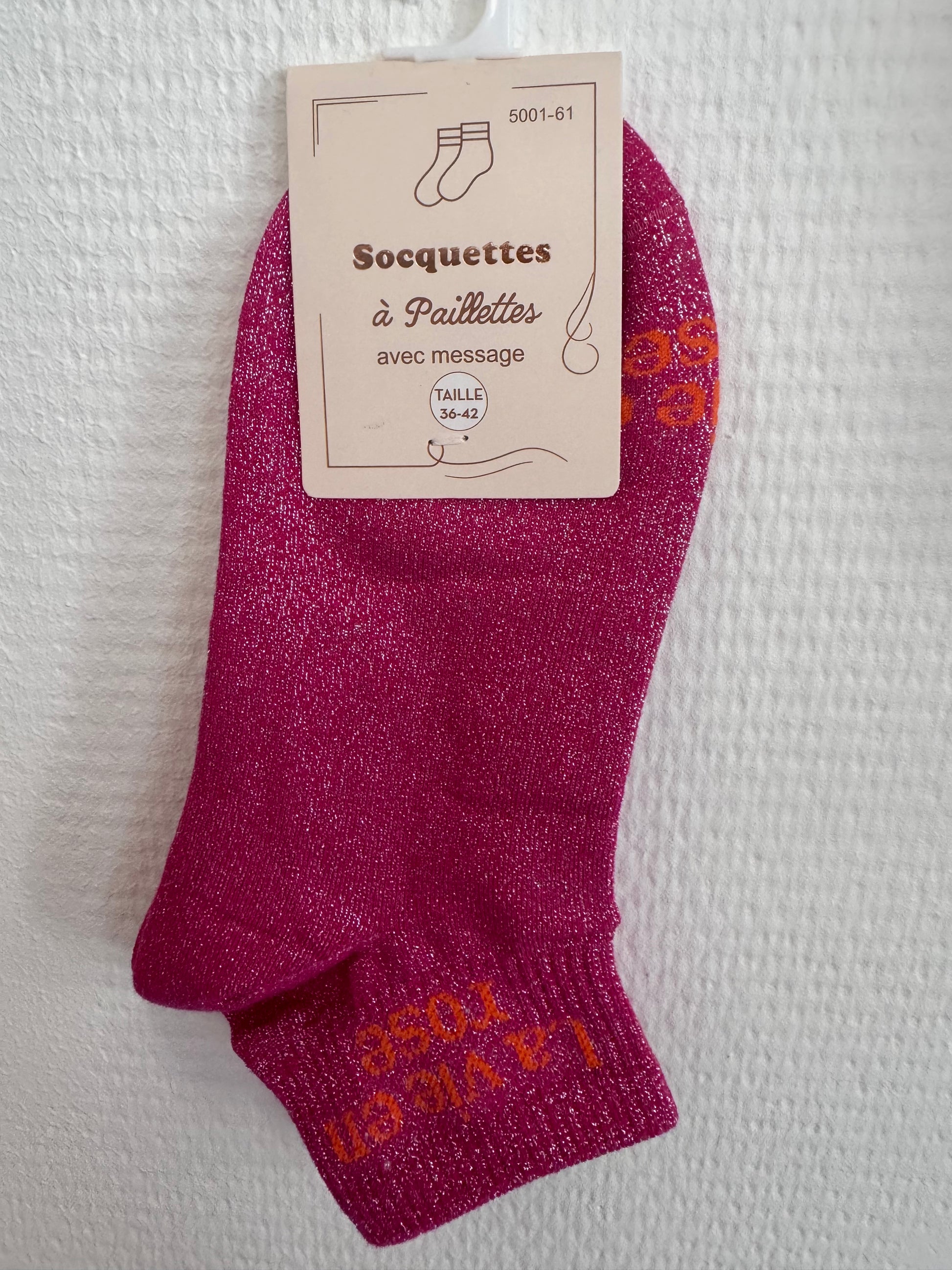 Socquettes paillettes la vie en rose