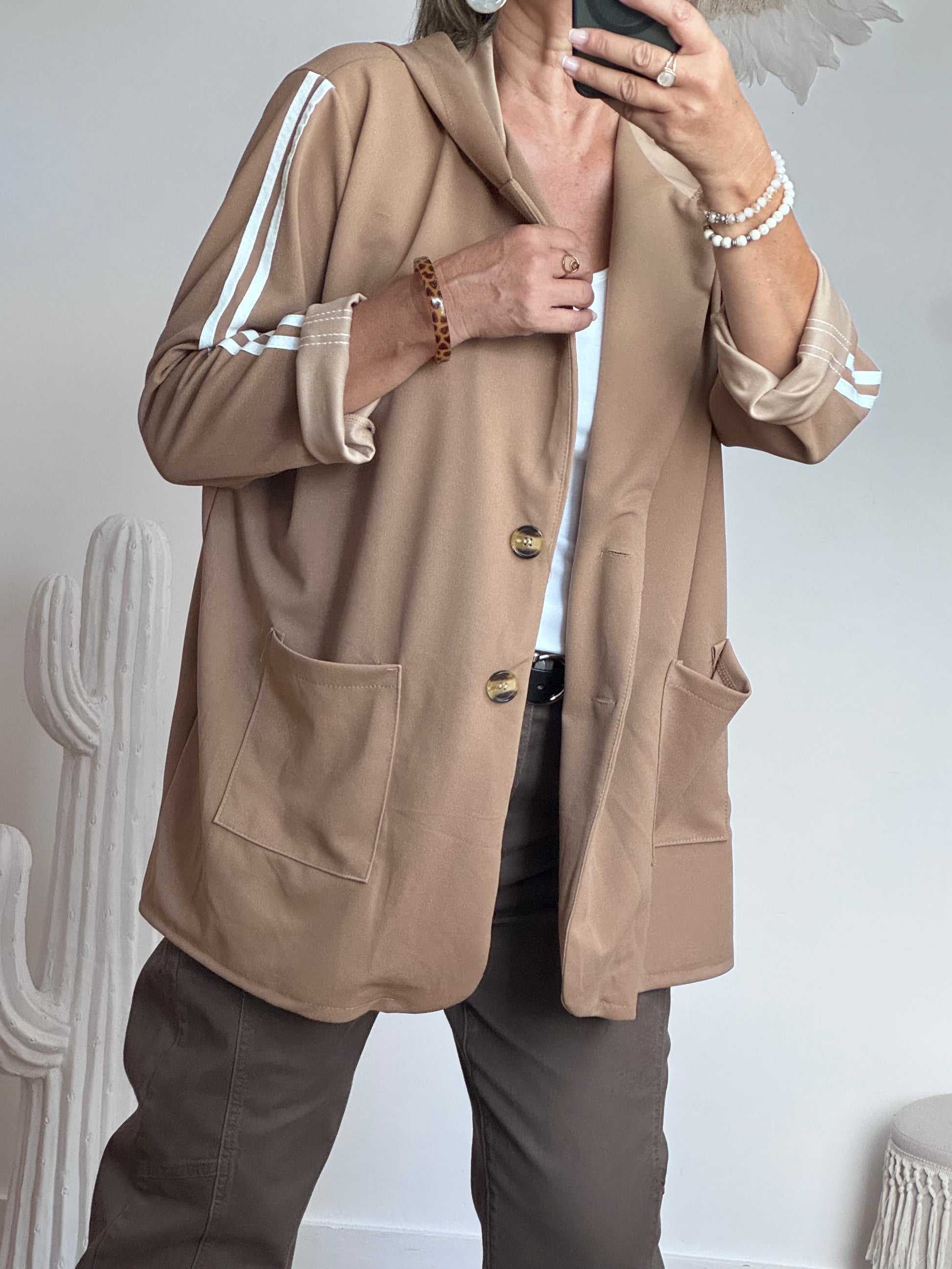 Veste casuel camel jolie forme