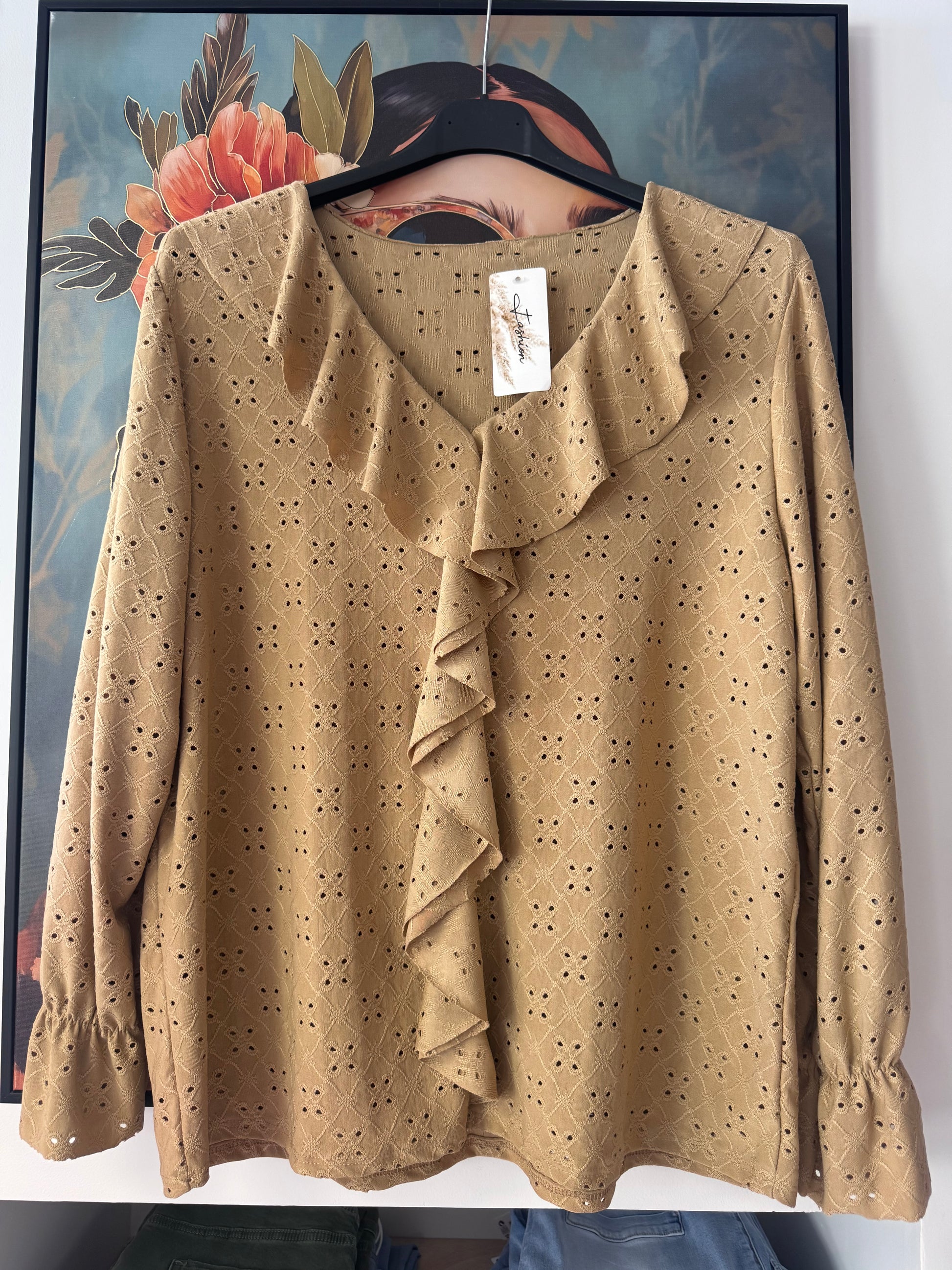 Blouse broderie anglaise moka
