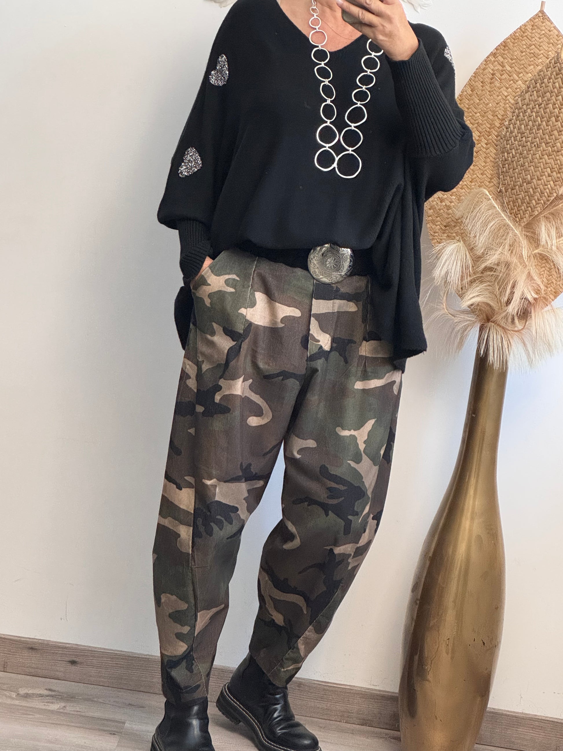Pantalon loose camouflage