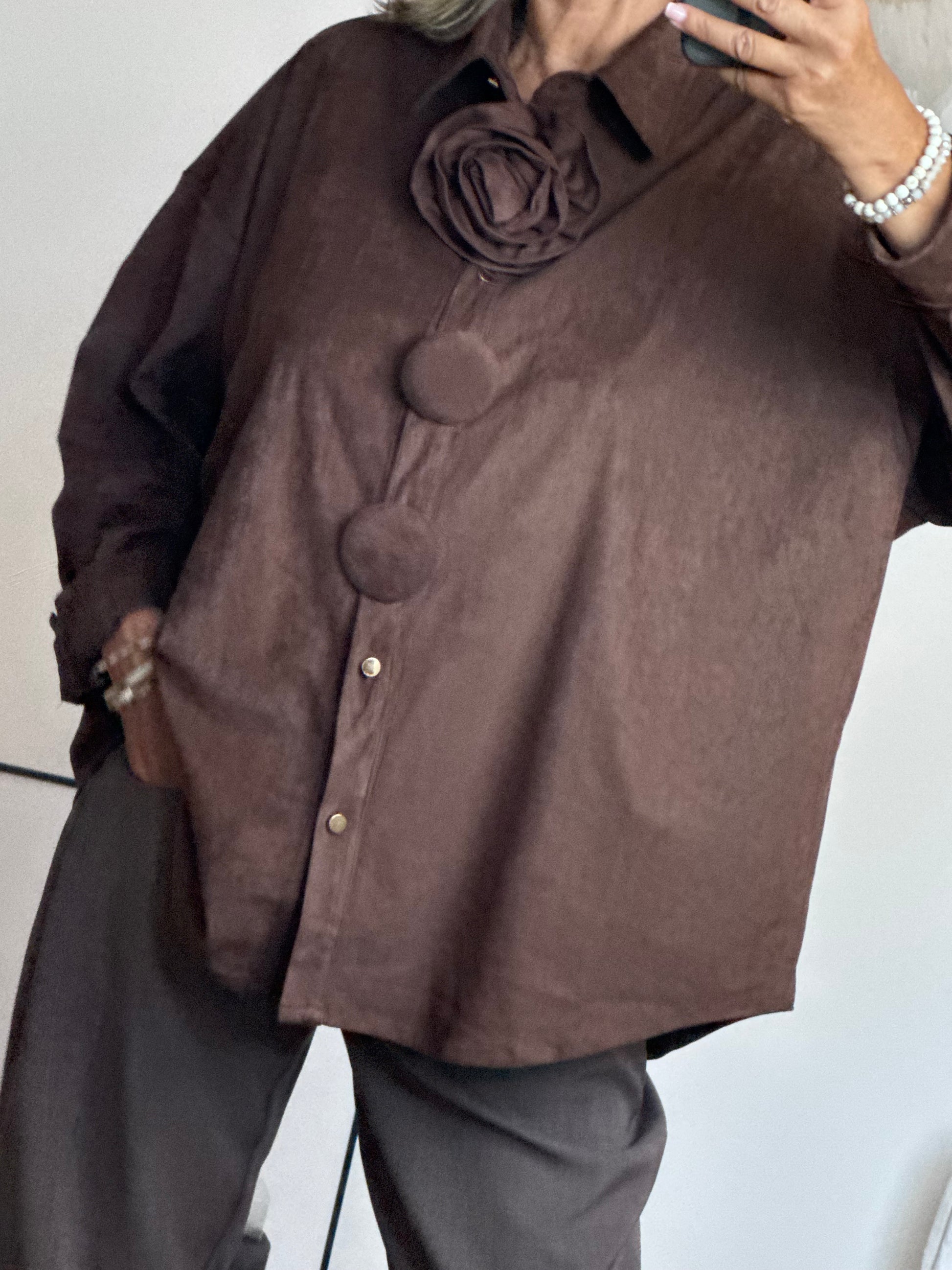 Chemise ou veste Louisa marron