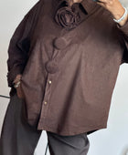 Chemise ou veste Louisa marron