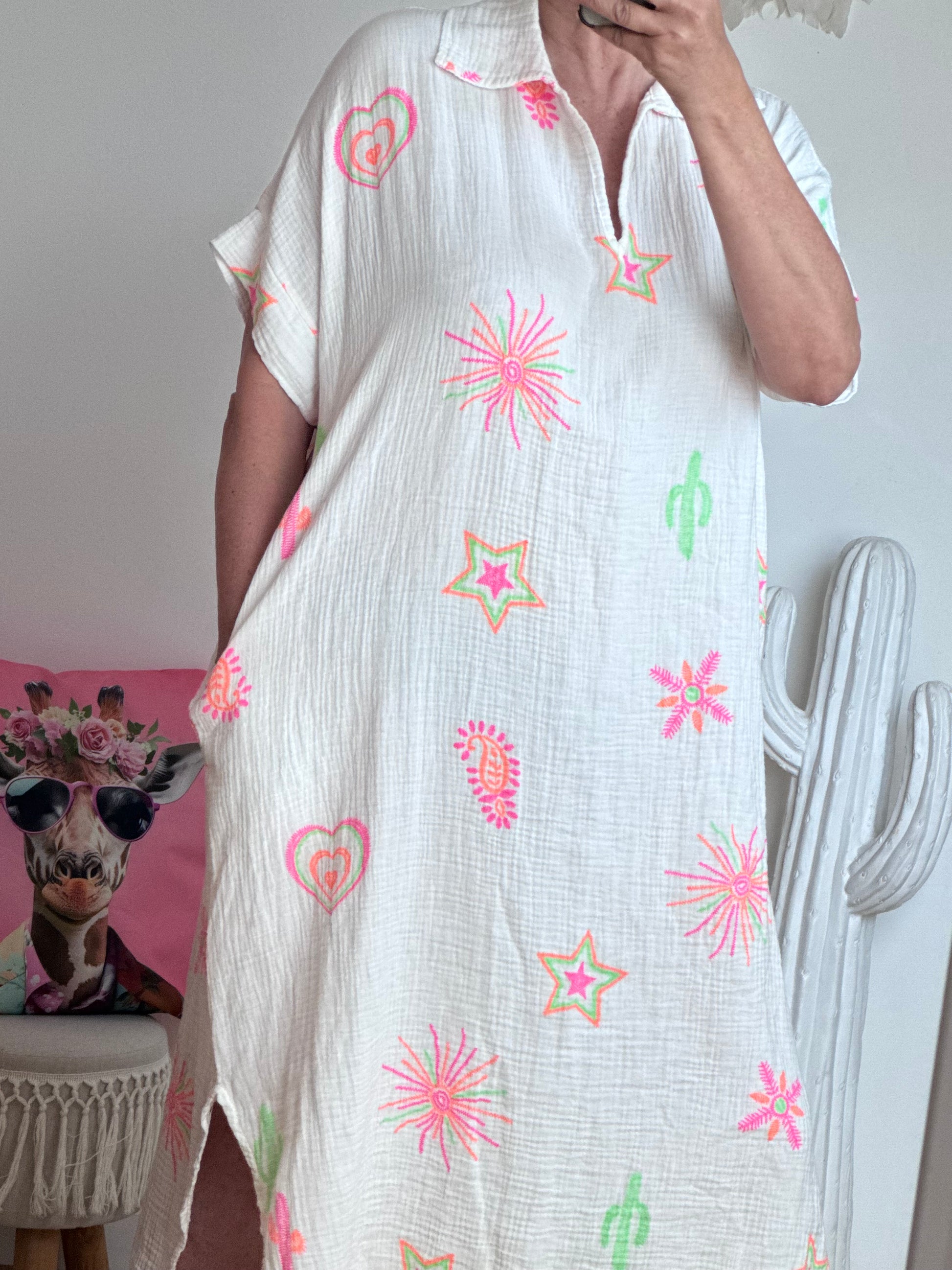 Robe gaze de coton blanche