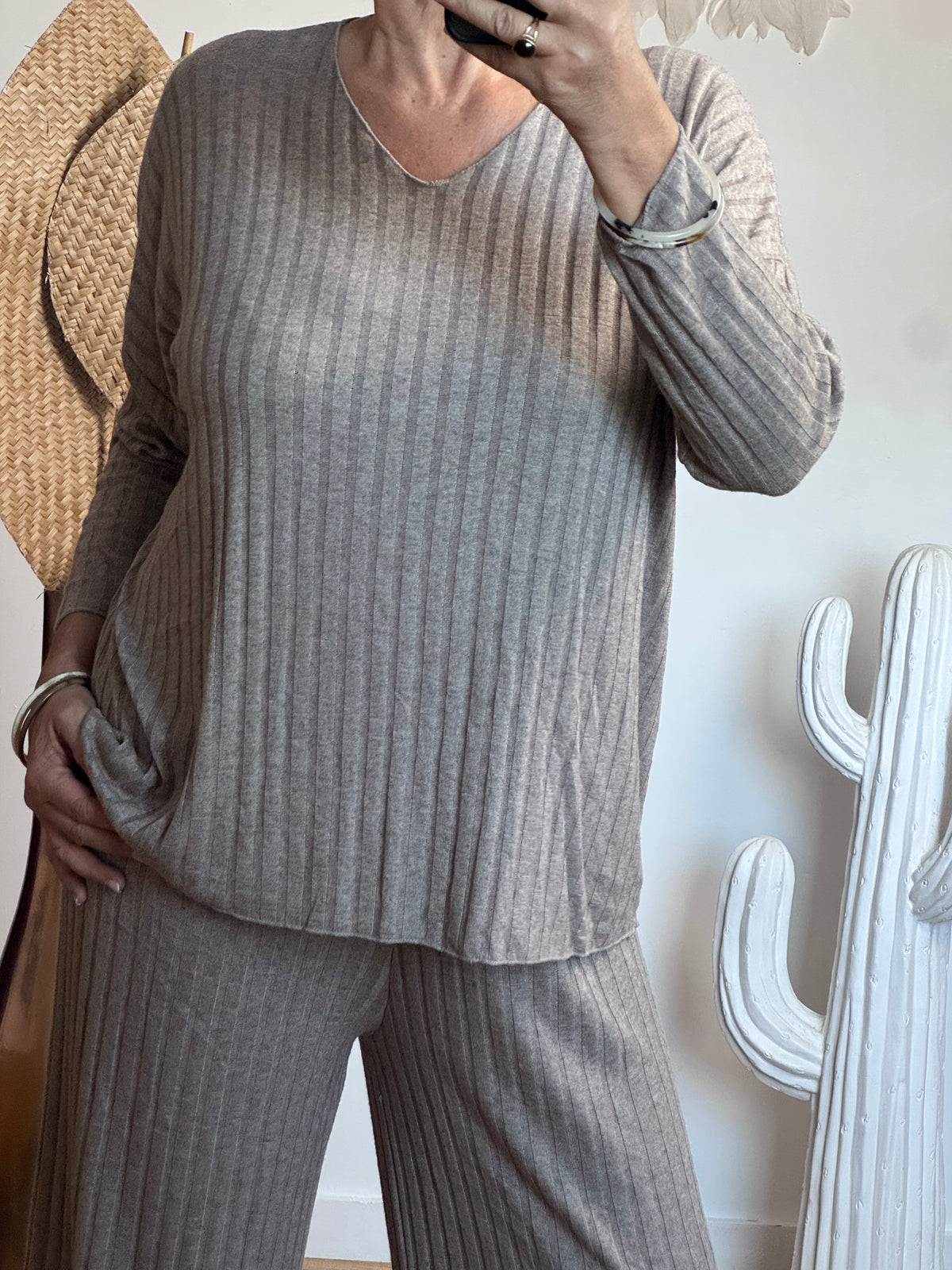 Ensemble cocooning taupe