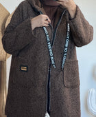 Manteau moumoute marron