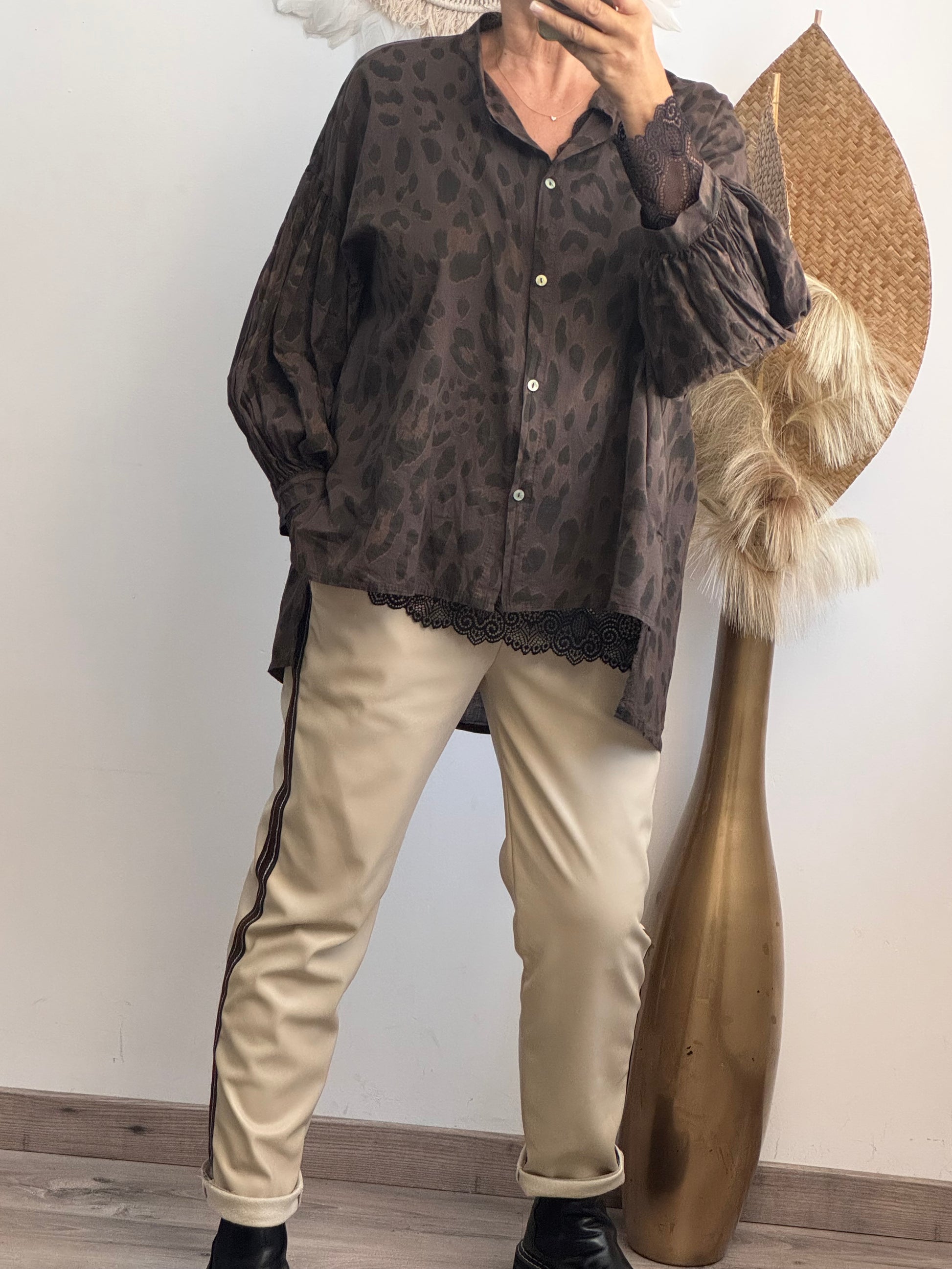 Blouse Rosalie Léo marron