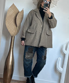 Veste moumoute taupe