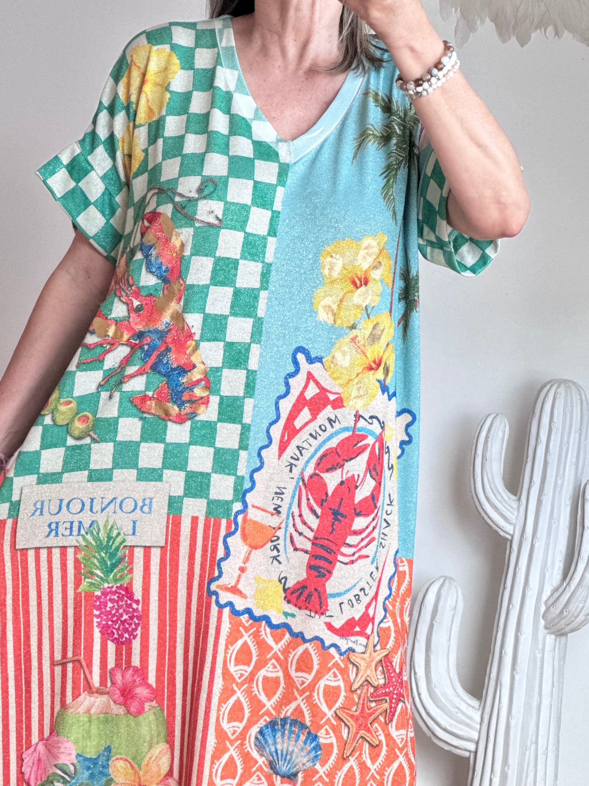 Robe lurex multicolore