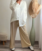 Chemise oversize longue blanche liseret brillant ✨