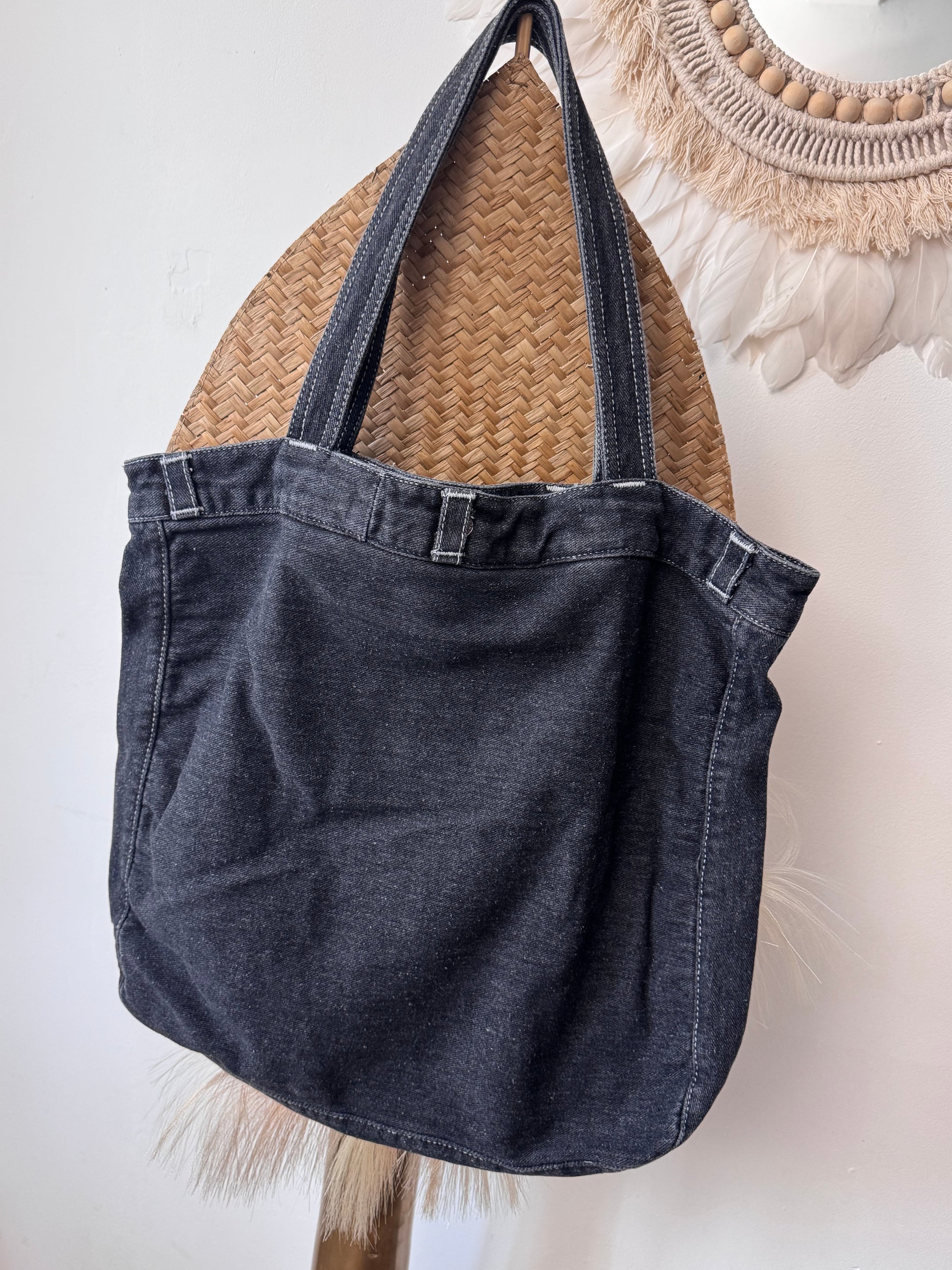 Sac jeans usé noir