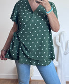Blouse pois kaki TU 44/50