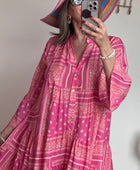 Robe Léa bandana fuchsia