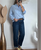 Chemise rayée bleue cœur doré du S/M au 4XL