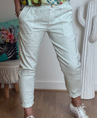 Pantalon confort rayures kaki