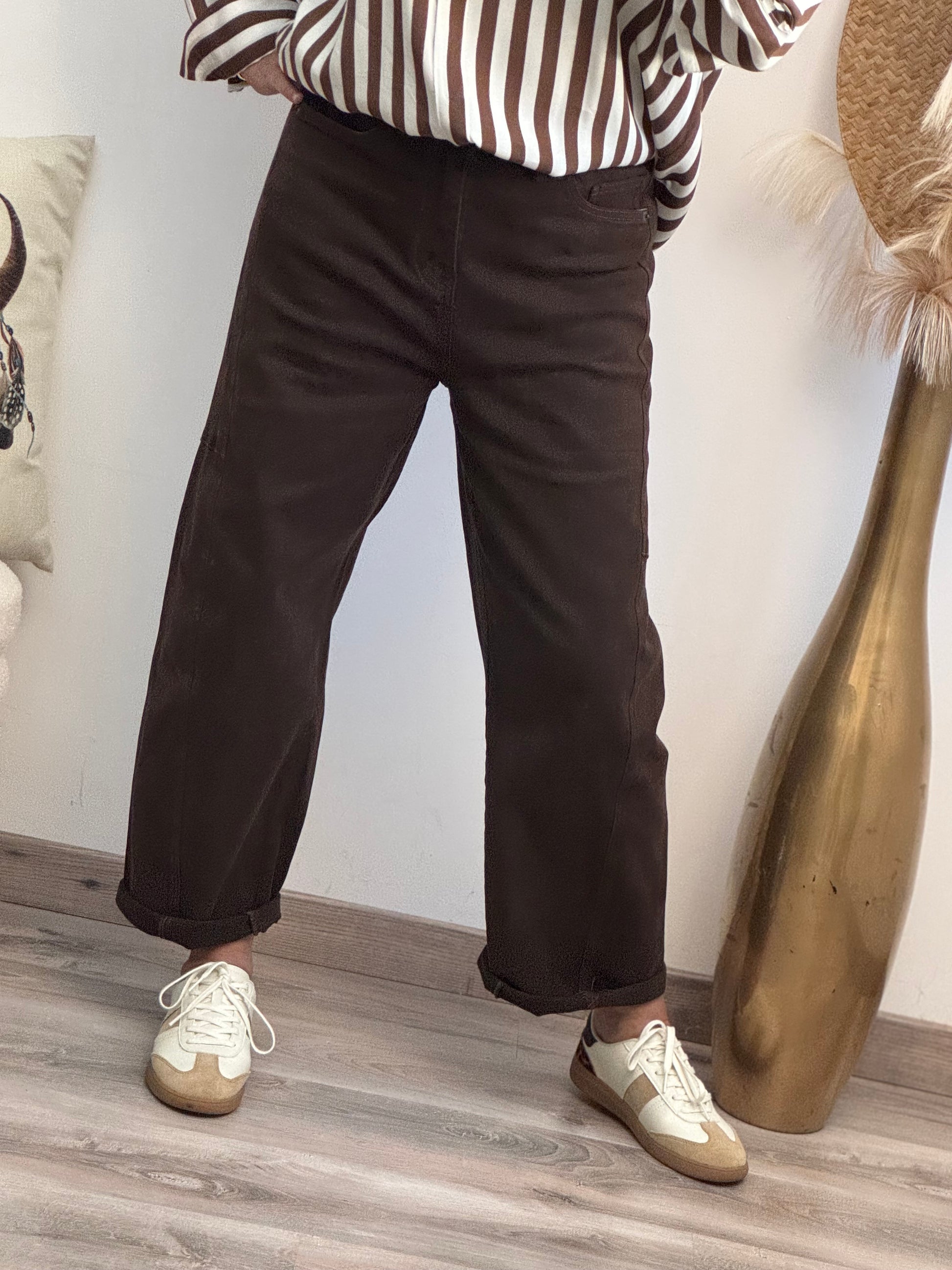 Jeans balloon marron