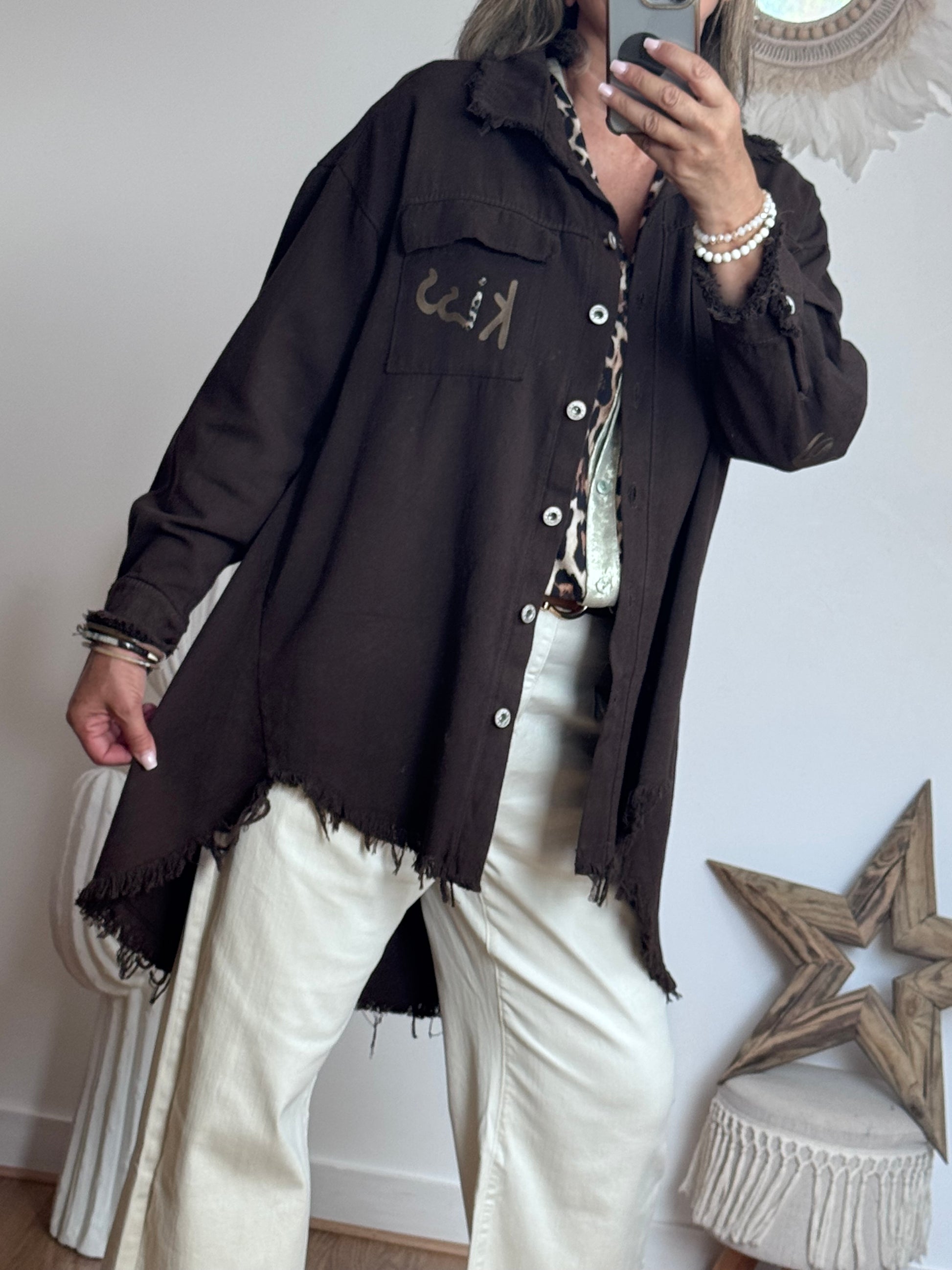 Veste jeans marron vintage