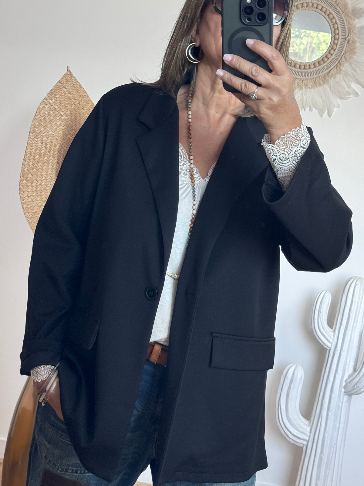 Veste blazer casuel noir TU 40/48
