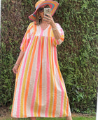 Robe coton tisse multicolore