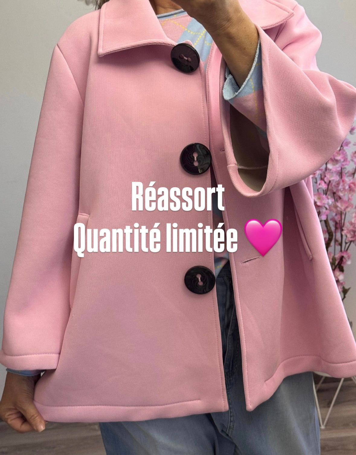 Veste évasée rose TU 42/50