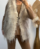 Veste sans manches fausse fourrure