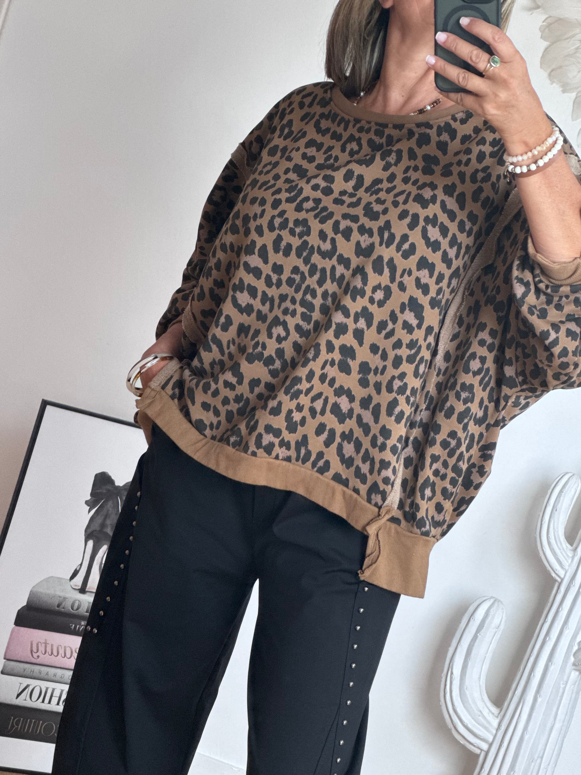 Sweat-shirt oversize Léo camel TU 38/50