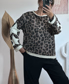 Sweat-shirt Léo Wild Star taupe